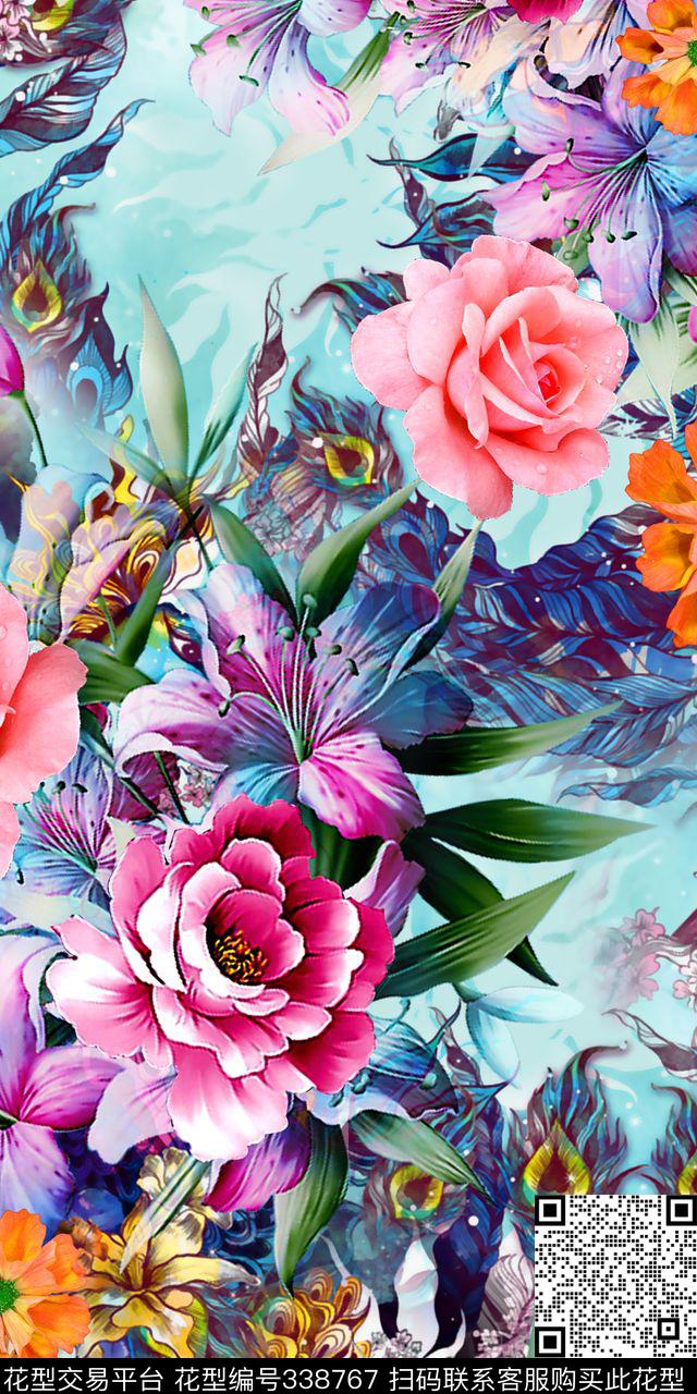 花卉数码印花华亿平台下载（图片编号: 338767） - 瓦栏（Walan）