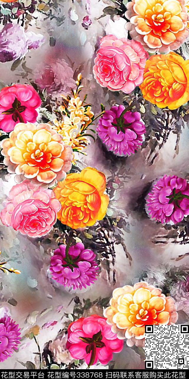 花卉数码印花华亿平台下载（图片编号: 338768） - 瓦栏（Walan）