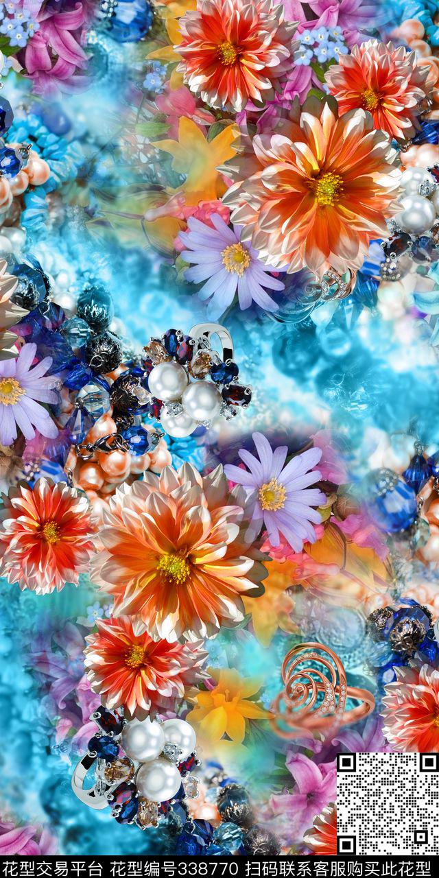 花卉数码印花华亿平台下载（图片编号: 338770） - 瓦栏（Walan）