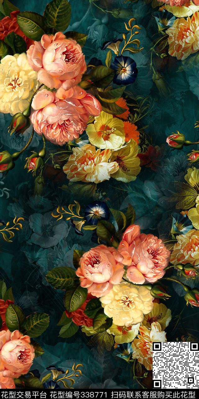 花卉中老年数码印花华亿平台下载（图片编号: 338771） - 瓦栏（Walan）
