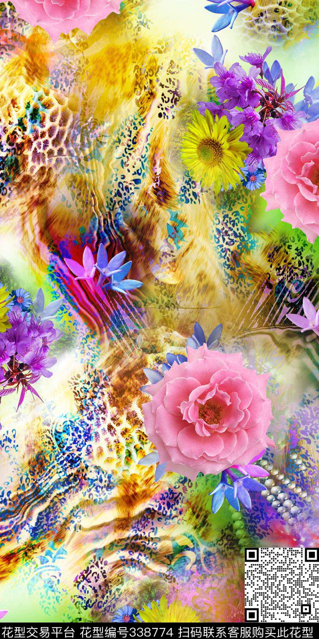 花卉数码印花华亿平台下载（图片编号: 338774） - 瓦栏（Walan）