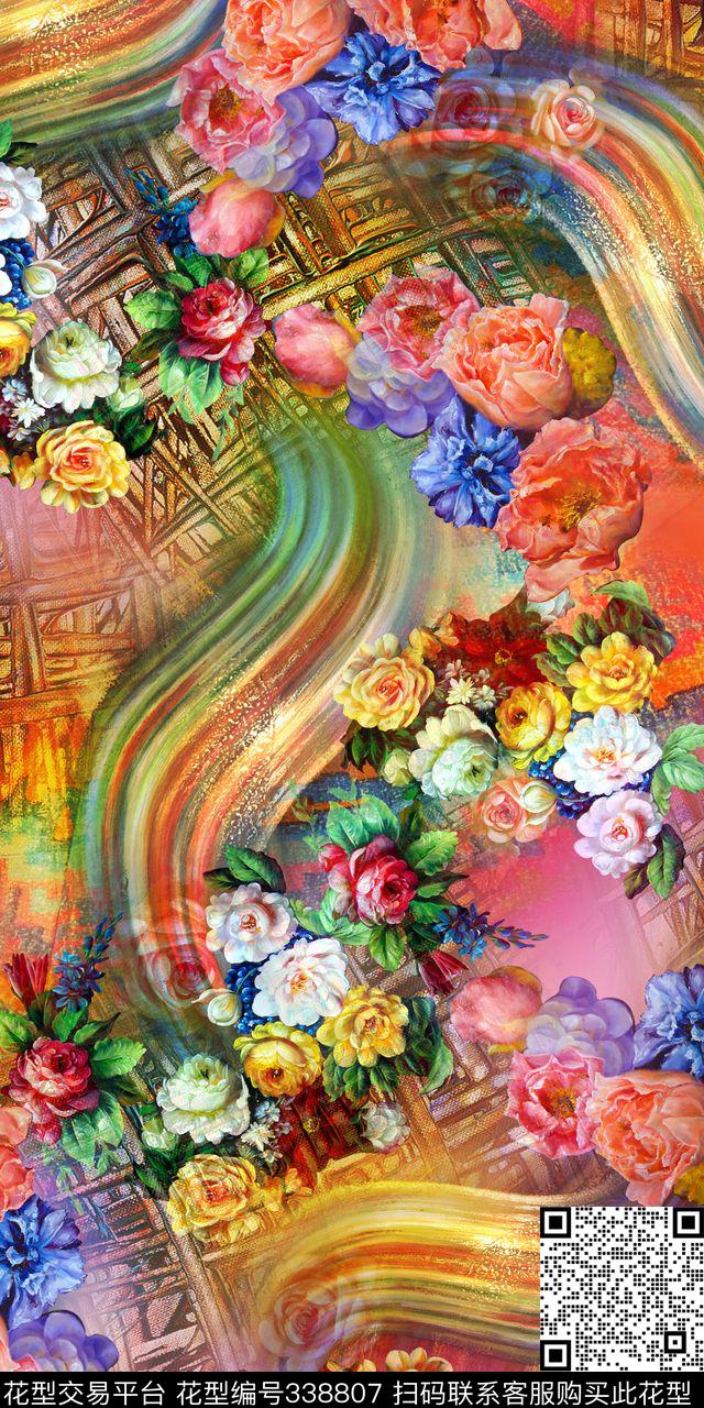 花卉数码印花华亿平台下载（图片编号: 338807） - 瓦栏（Walan）