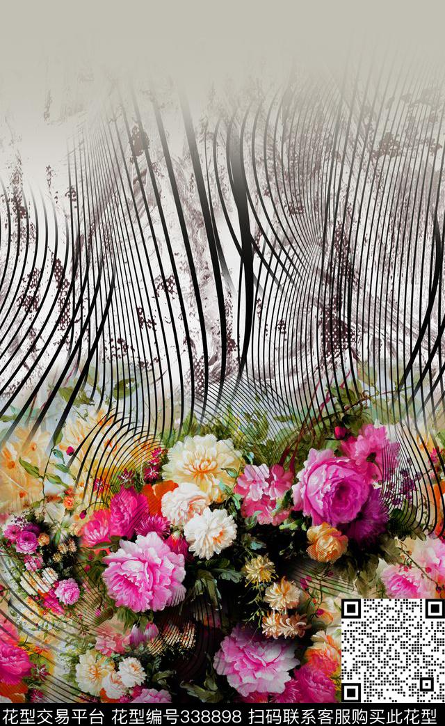 花卉数码印花华亿平台下载（图片编号: 338898） - 瓦栏（Walan）