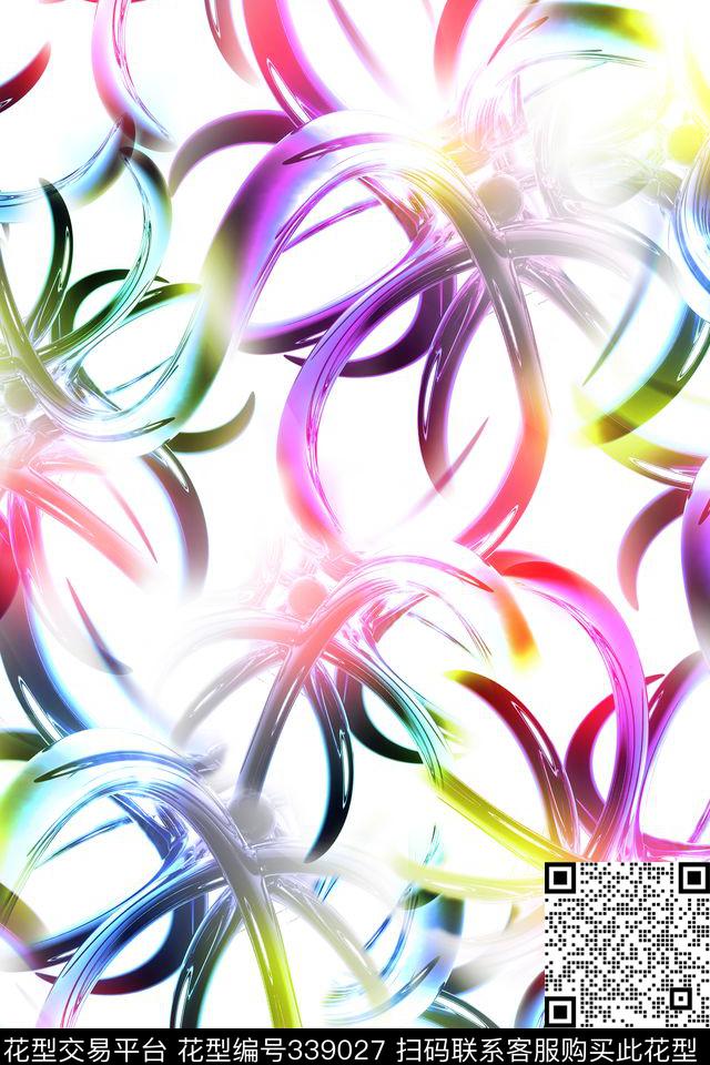 几何抽象数码印花华亿平台下载（图片编号: 339027） - 瓦栏（Walan）