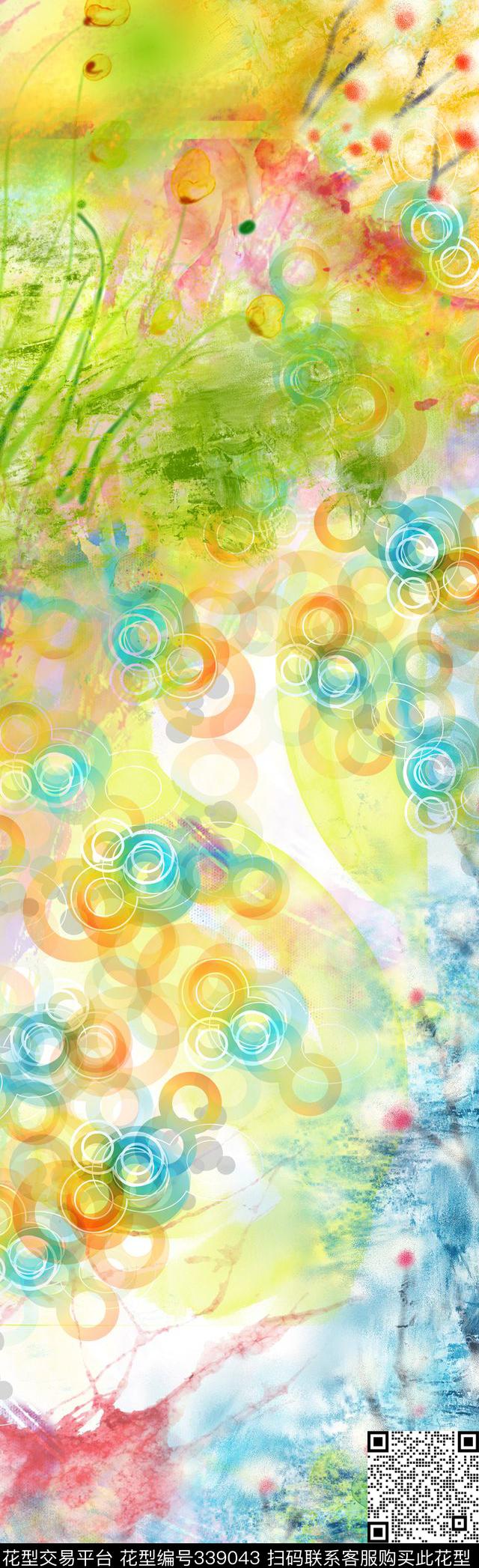 现代抽象花卉数码印花华亿平台下载（图片编号: 339043） - 瓦栏（Walan）
