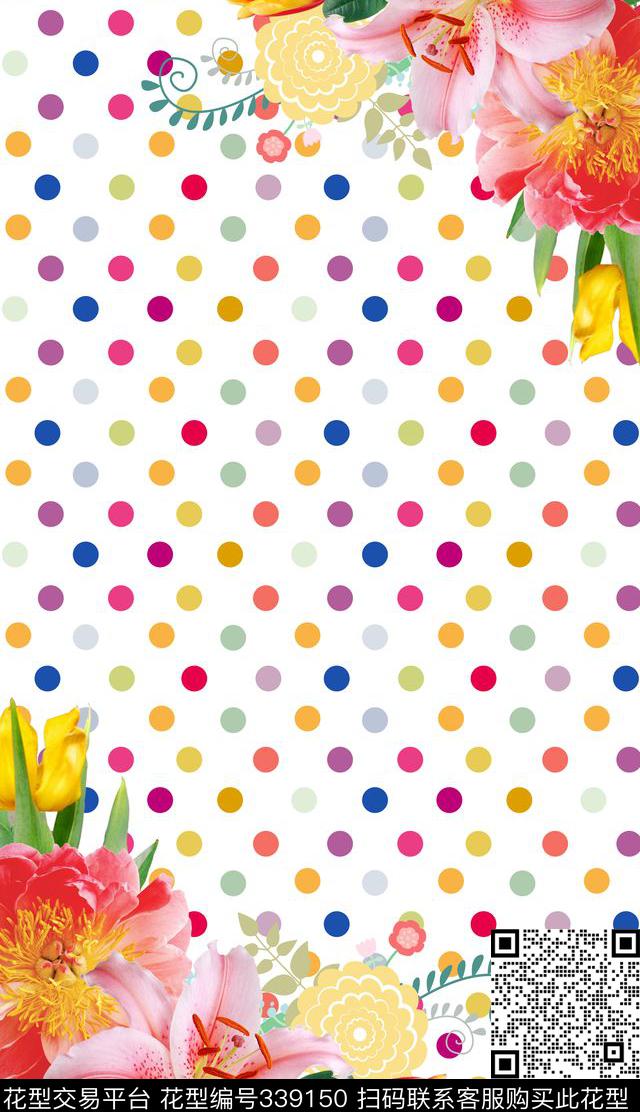 E-花卉几何/Flowers数码印花华亿平台下载（图片编号: 339150） - 瓦栏（Walan）