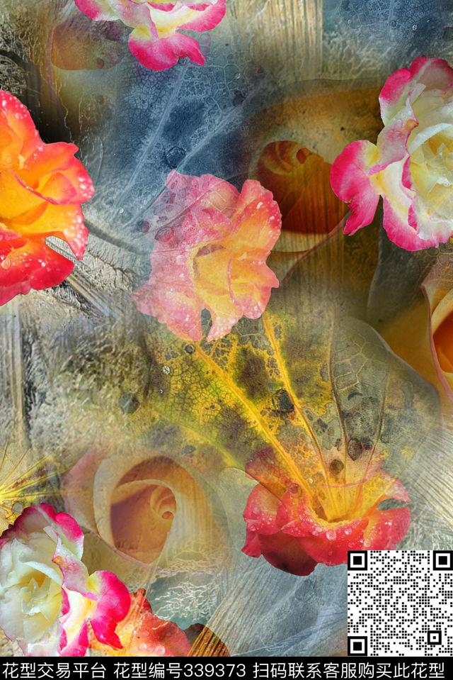 花卉数码印花华亿平台下载（图片编号: 339373） - 瓦栏（Walan）