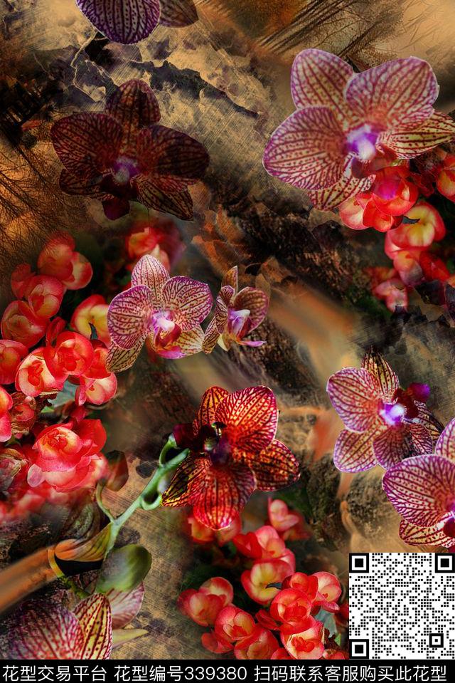 花卉数码印花华亿平台下载（图片编号: 339380） - 瓦栏（Walan）