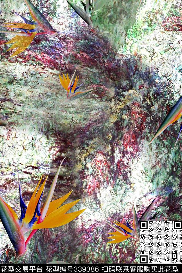 花卉数码印花华亿平台下载（图片编号: 339386） - 瓦栏（Walan）