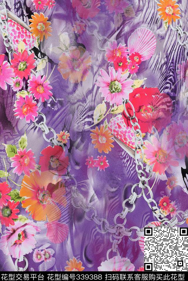 花卉数码印花华亿平台下载（图片编号: 339388） - 瓦栏（Walan）