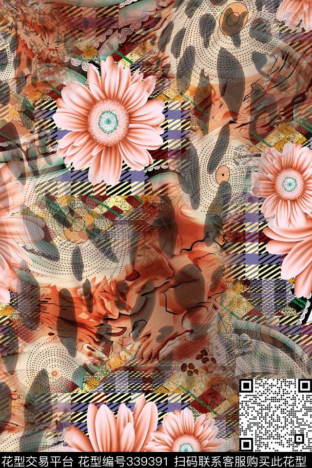 花卉数码印花华亿平台下载（图片编号: 339391） - 瓦栏（Walan）
