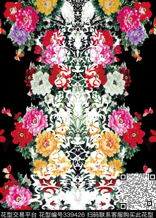 V-中国风/Chinese数码印花华亿平台下载（图片编号: 339426） - 瓦栏（Walan）