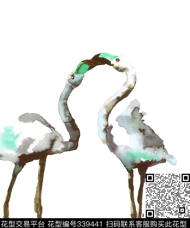 简洁动物鸟数码印花华亿平台下载（图片编号: 339441） - 瓦栏（Walan）