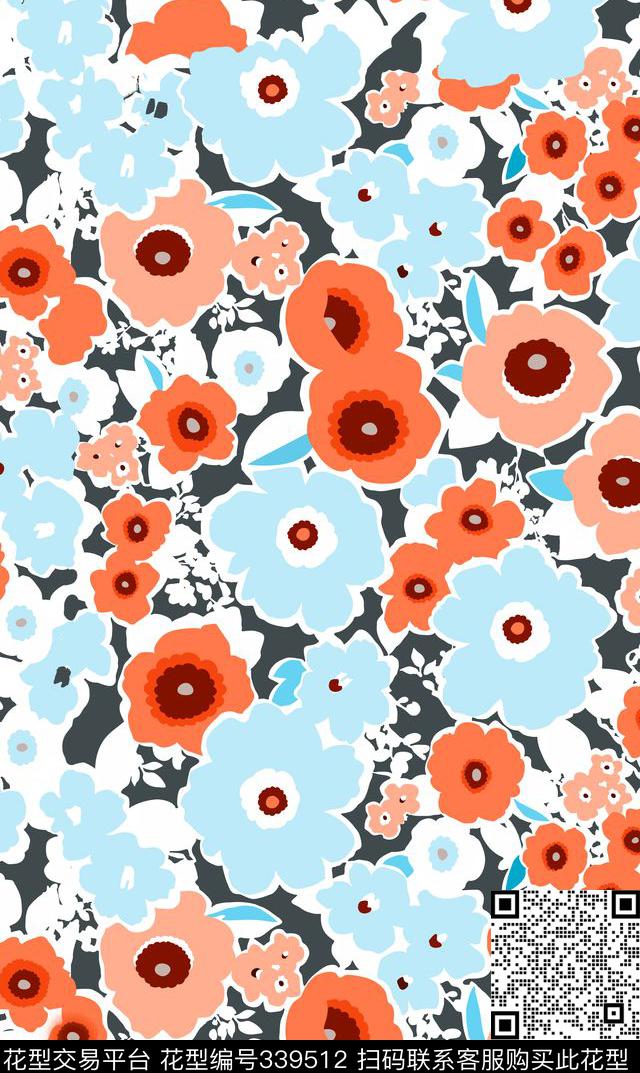 花卉图案传统印花华亿平台下载（图片编号: 339512） - 瓦栏（Walan）