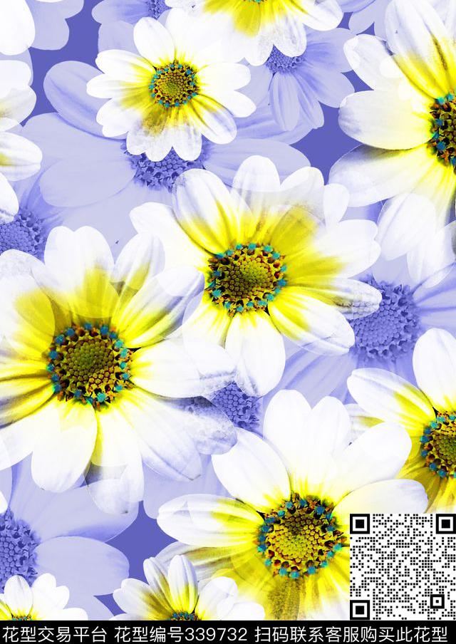 花卉数码印花华亿平台下载（图片编号: 339732） - 瓦栏（Walan）