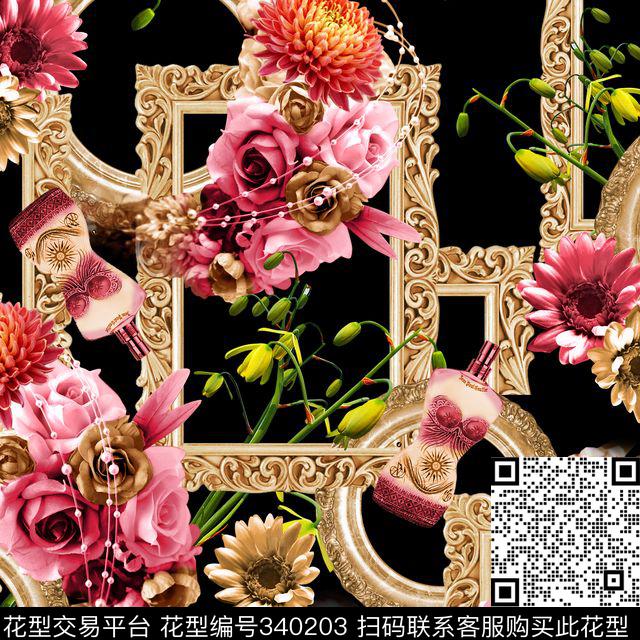 花卉数码印花华亿平台下载（图片编号: 340203） - 瓦栏（Walan）