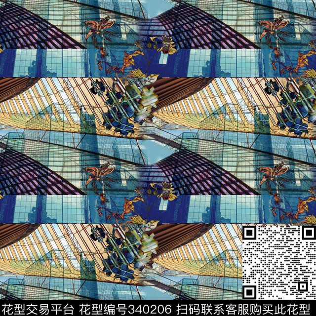 抽象建筑科技数码印花华亿平台下载（图片编号: 340206） - 瓦栏（Walan）