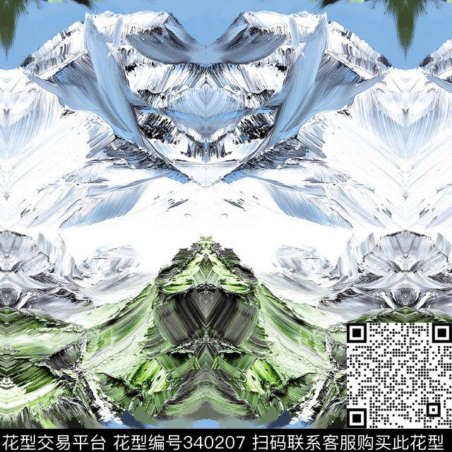 照片写实雪山数码印花华亿平台下载（图片编号: 340207） - 瓦栏（Walan）