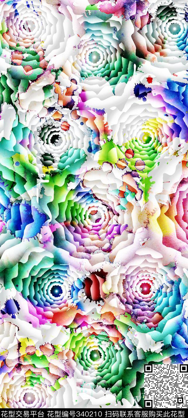 抽象简洁数码印花华亿平台下载（图片编号: 340210） - 瓦栏（Walan）