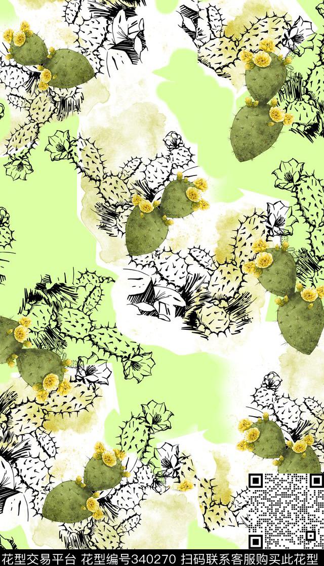 花卉植物数码印花华亿平台下载（图片编号: 340270） - 瓦栏（Walan）