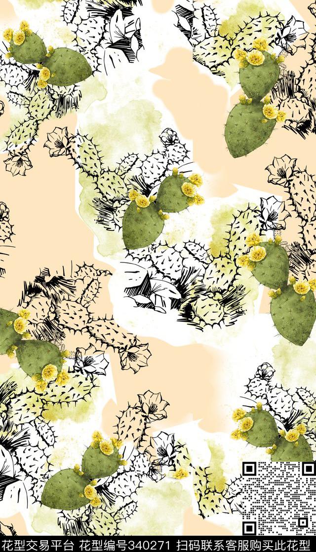 花卉植物数码印花华亿平台下载（图片编号: 340271） - 瓦栏（Walan）