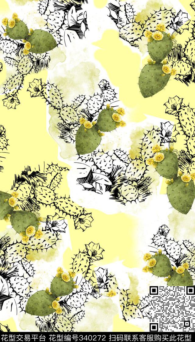 花卉植物数码印花华亿平台下载（图片编号: 340272） - 瓦栏（Walan）