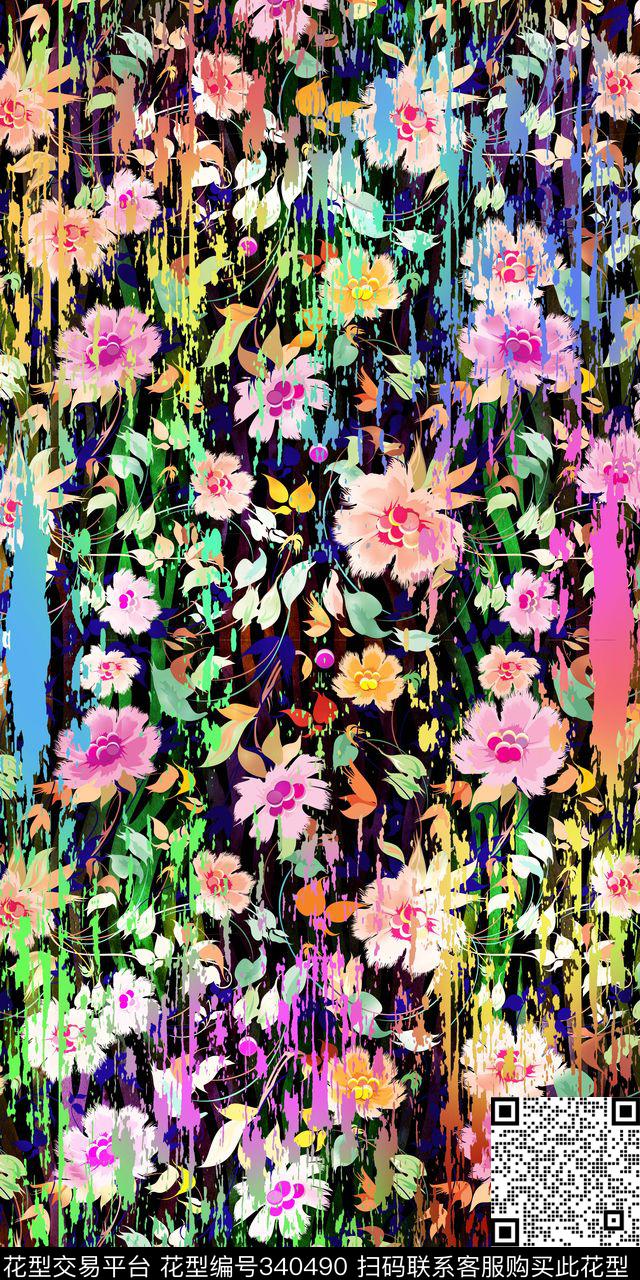 小碎花现代花卉数码印花华亿平台下载（图片编号: 340490） - 瓦栏（Walan）