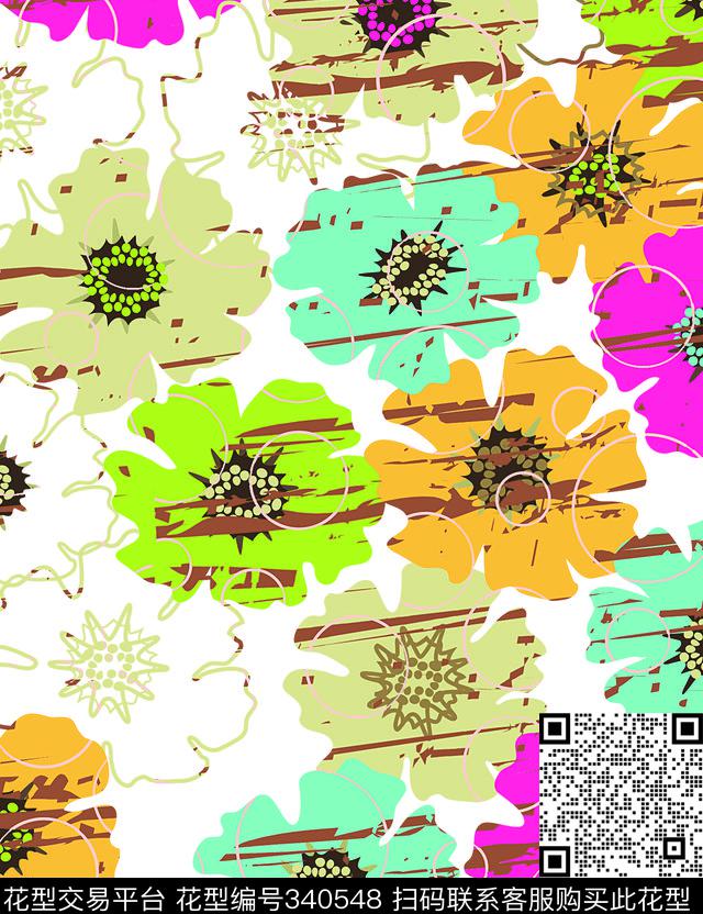 花卉传统印花华亿平台下载（图片编号: 340548） - 瓦栏（Walan）