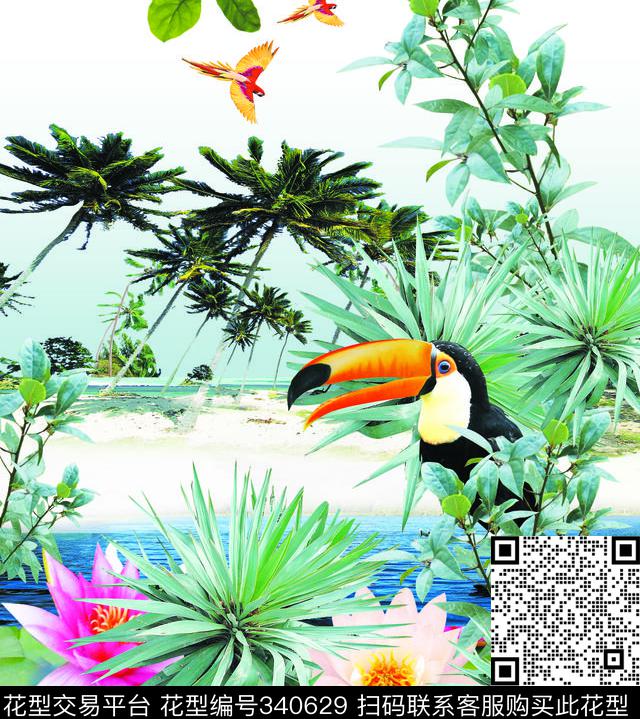 花卉数码印花华亿平台下载（图片编号: 340629） - 瓦栏（Walan）