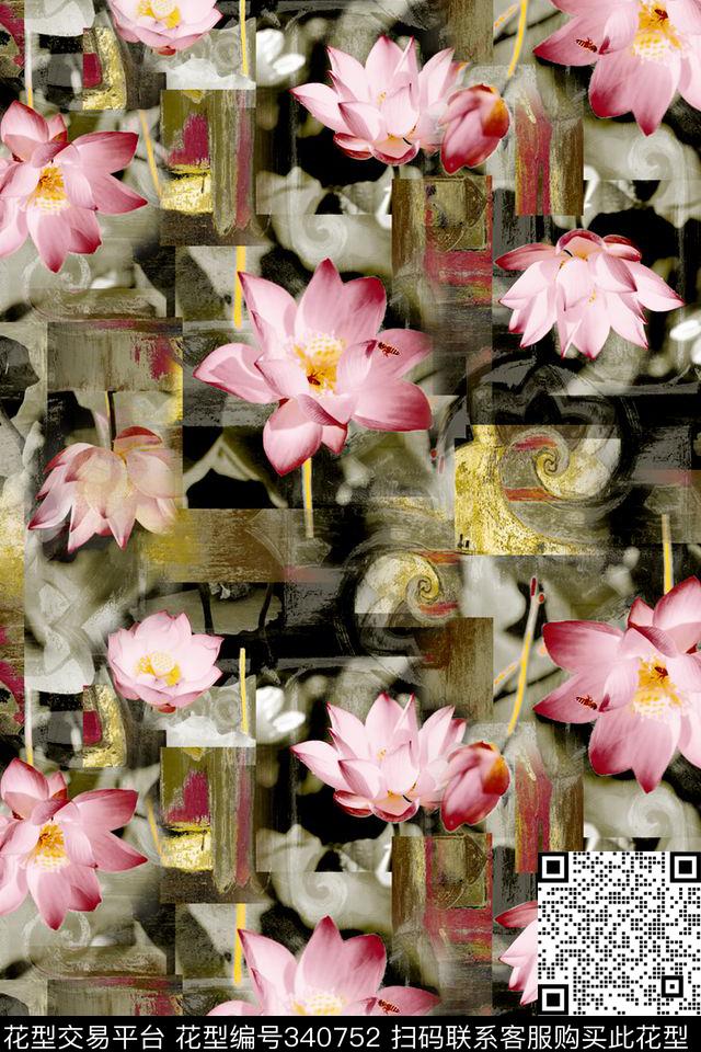 花卉数码印花华亿平台下载（图片编号: 340752） - 瓦栏（Walan）