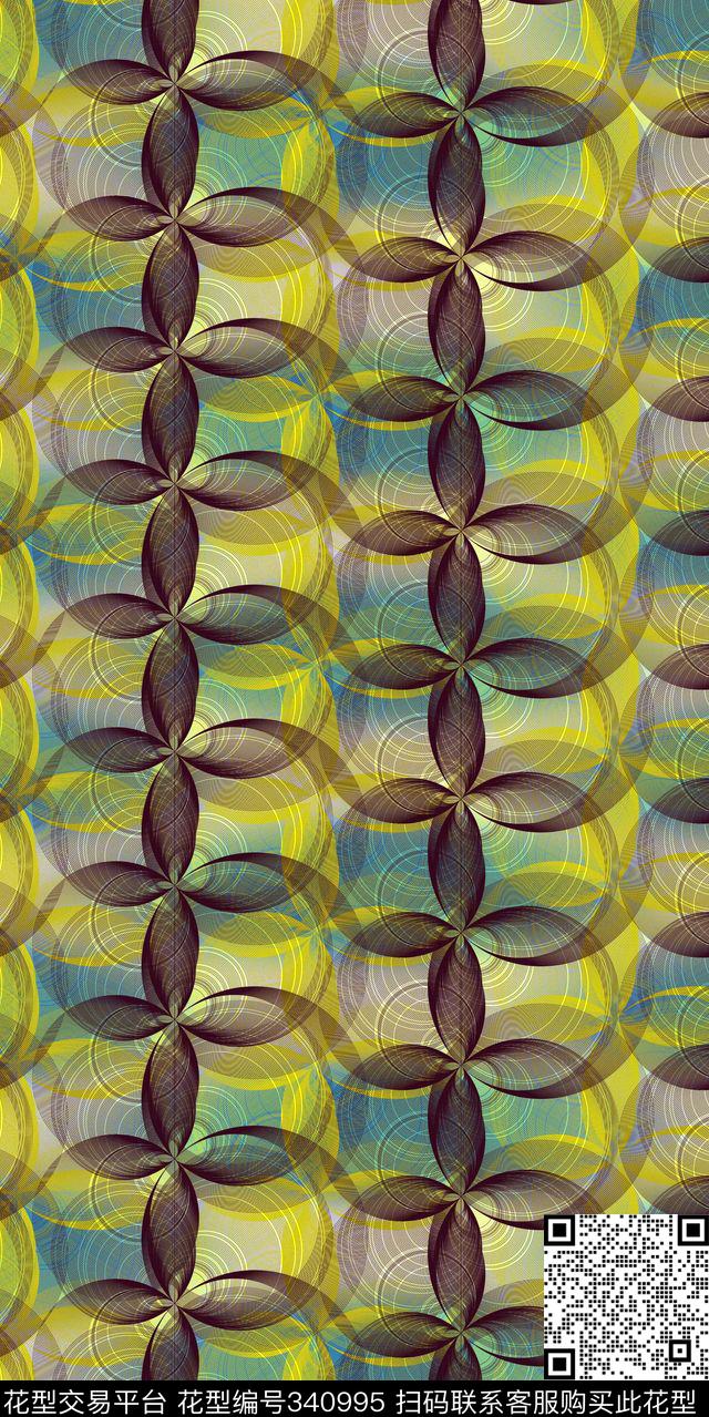 丝绸真丝棉布抽象创新原创时尚流行新潮传统印花华亿平台下载（图片编号: 340995） - 瓦栏（Walan）