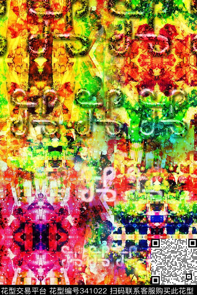 渐变纹样定位数码印花华亿平台下载（图片编号: 341022） - 瓦栏（Walan）