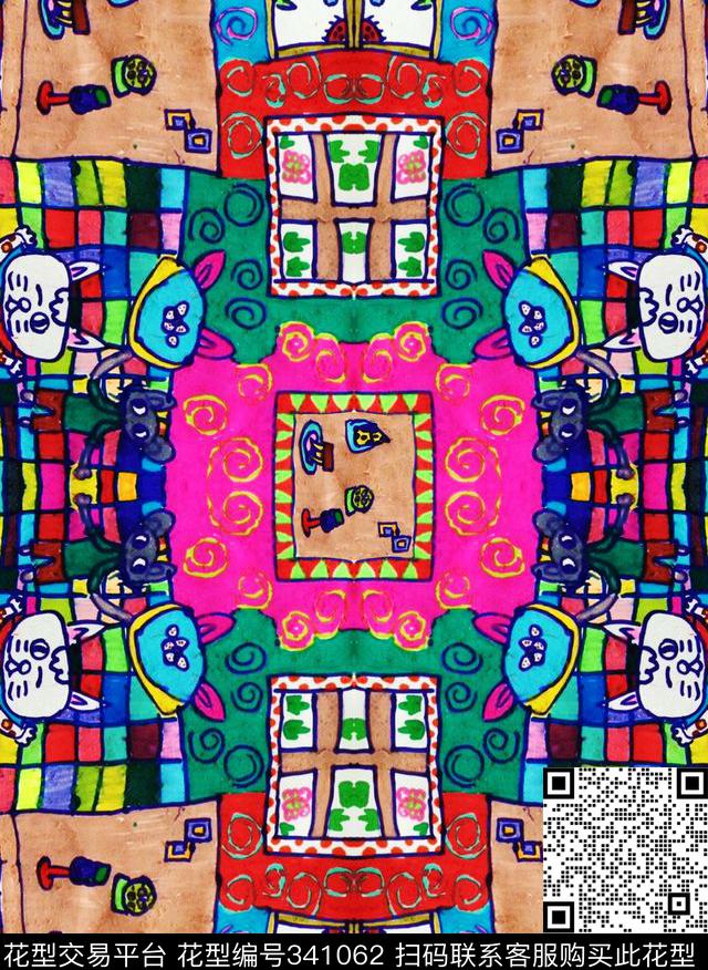 欧美创意、肌理、几何类数码印花华亿平台下载（图片编号: 341062） - 瓦栏（Walan）