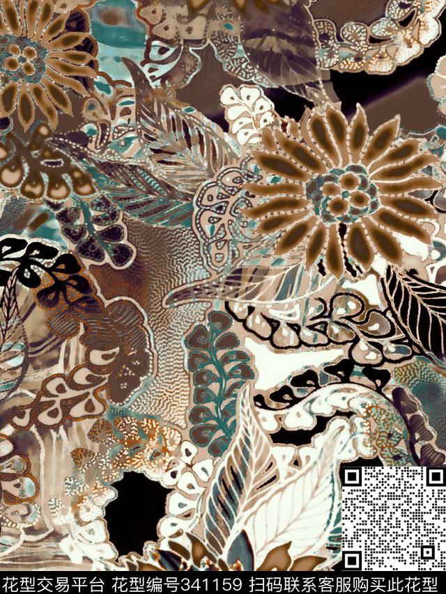 面料花传统印花华亿平台下载（图片编号: 341159） - 瓦栏（Walan）