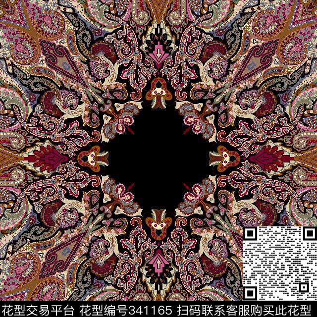 围巾图案传统印花华亿平台下载（图片编号: 341165） - 瓦栏（Walan）