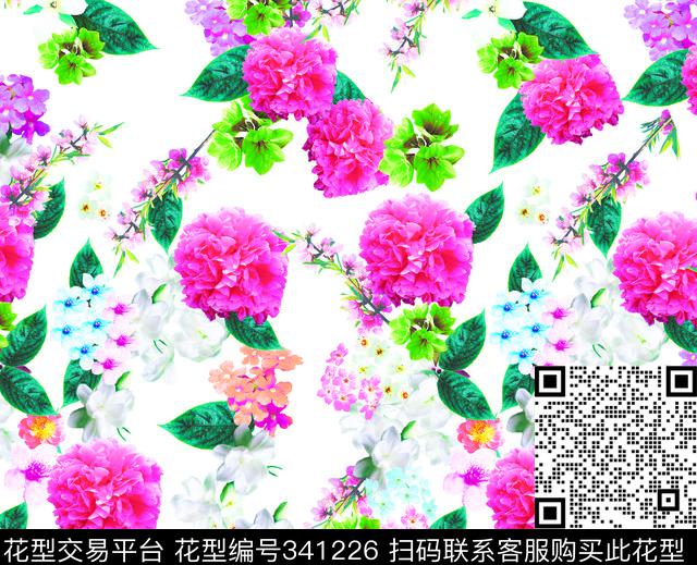 花卉数码印花华亿平台下载（图片编号: 341226） - 瓦栏（Walan）