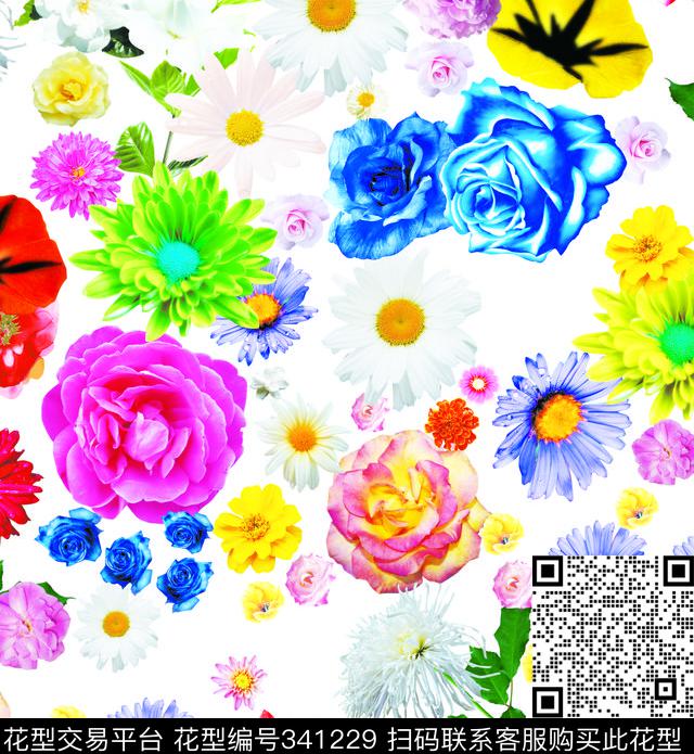 花卉数码印花华亿平台下载（图片编号: 341229） - 瓦栏（Walan）