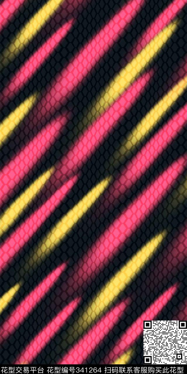 抽象创新原创时尚流行新潮丝绸真丝棉布传统印花华亿平台下载（图片编号: 341264） - 瓦栏（Walan）