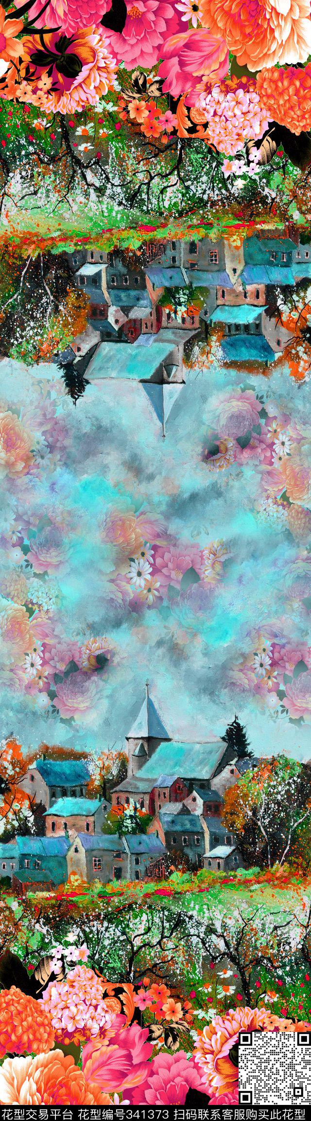 围巾图案传统印花华亿平台下载（图片编号: 341373） - 瓦栏（Walan）