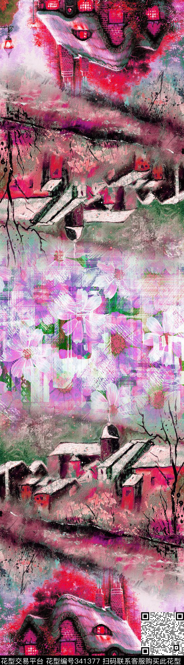 围巾图案传统印花华亿平台下载（图片编号: 341377） - 瓦栏（Walan）