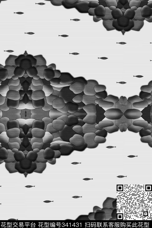 为艺术泼墨（写意）大花花卉小碎花数码印花华亿平台下载（图片编号: 341431） - 瓦栏（Walan）