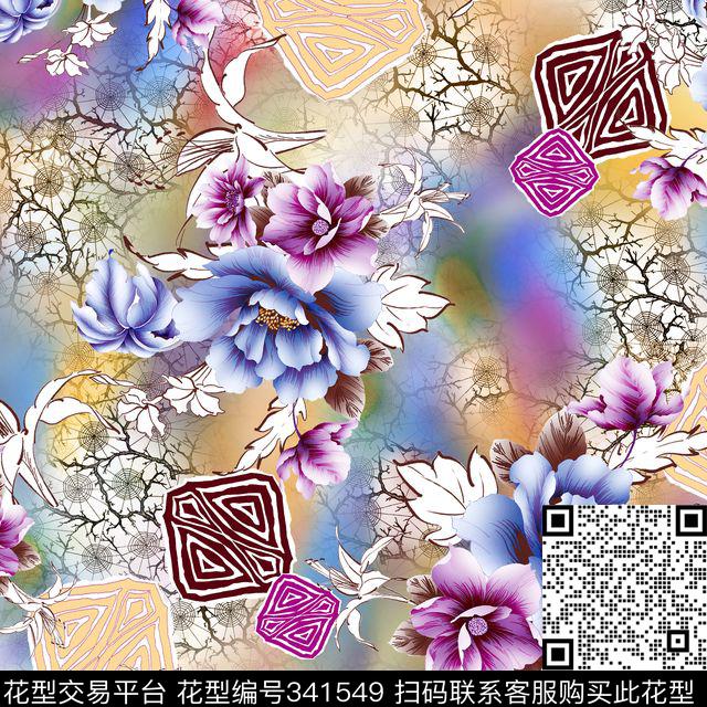 花卉数码印花华亿平台下载（图片编号: 341549） - 瓦栏（Walan）