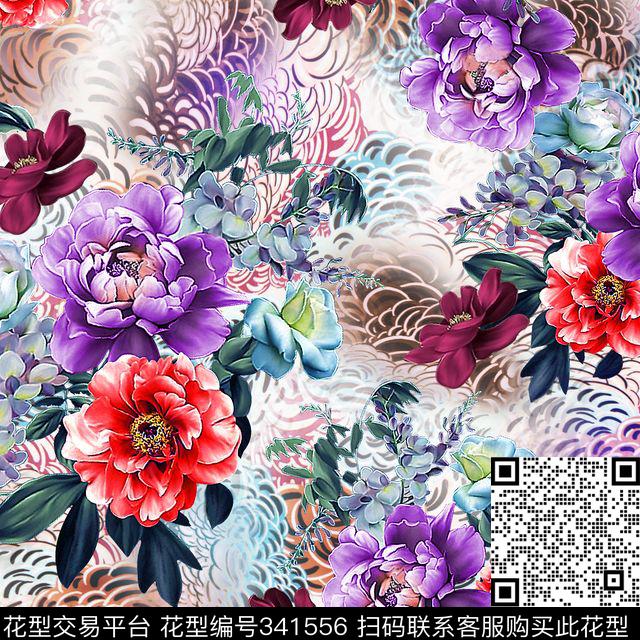 花卉数码印花华亿平台下载（图片编号: 341556） - 瓦栏（Walan）