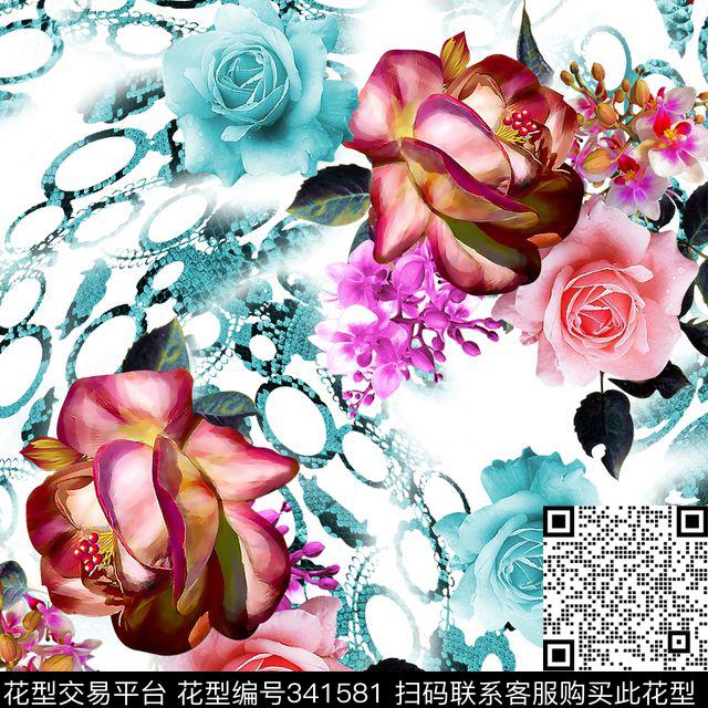 花卉数码印花华亿平台下载（图片编号: 341581） - 瓦栏（Walan）