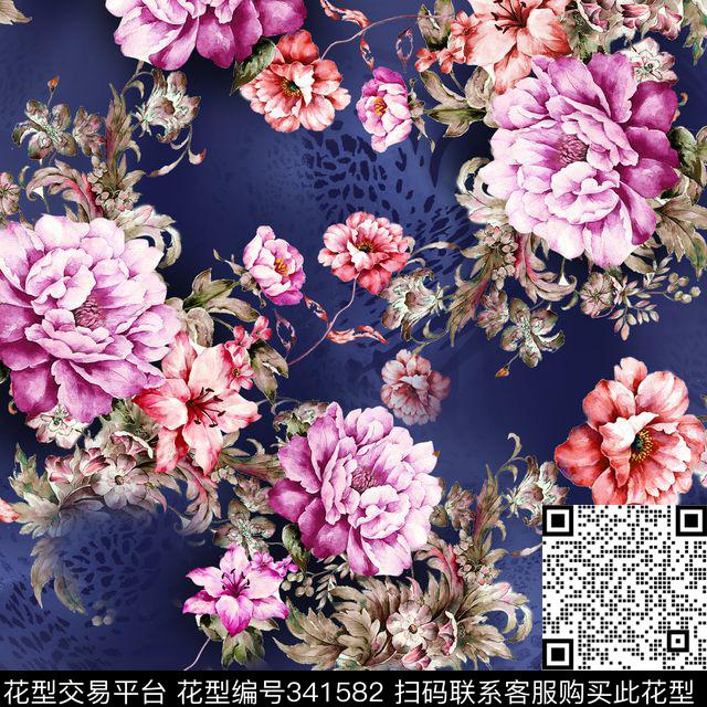田园花卉手绘数码印花华亿平台下载（图片编号: 341582） - 瓦栏（Walan）