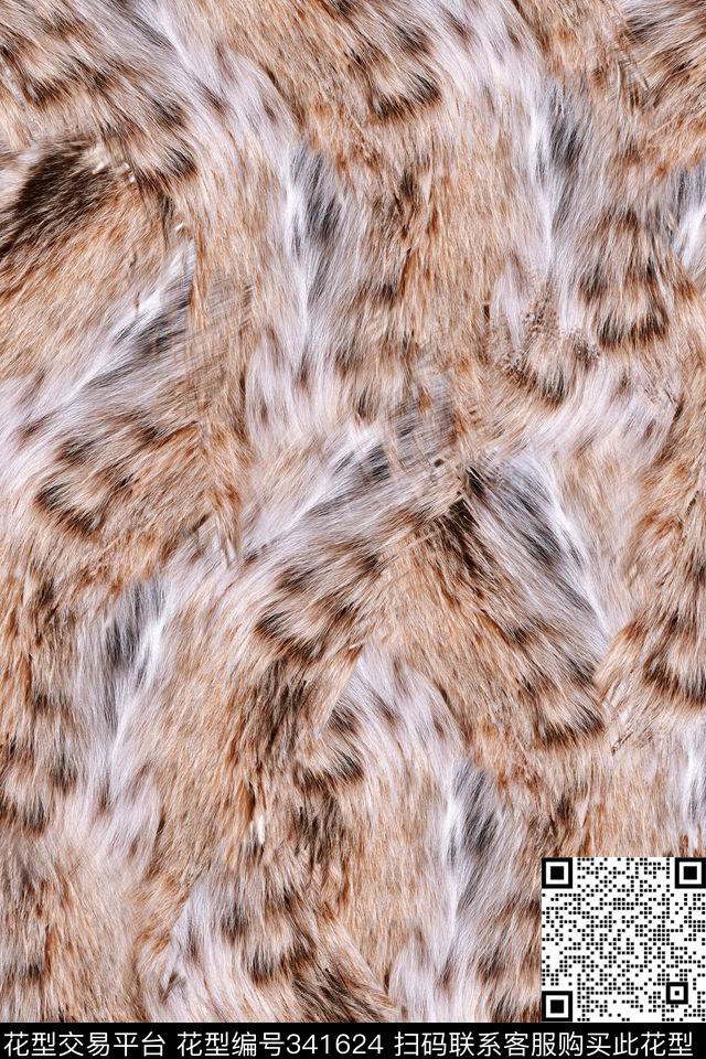 动物纹毛发个性数码印花华亿平台下载（图片编号: 341624） - 瓦栏（Walan）