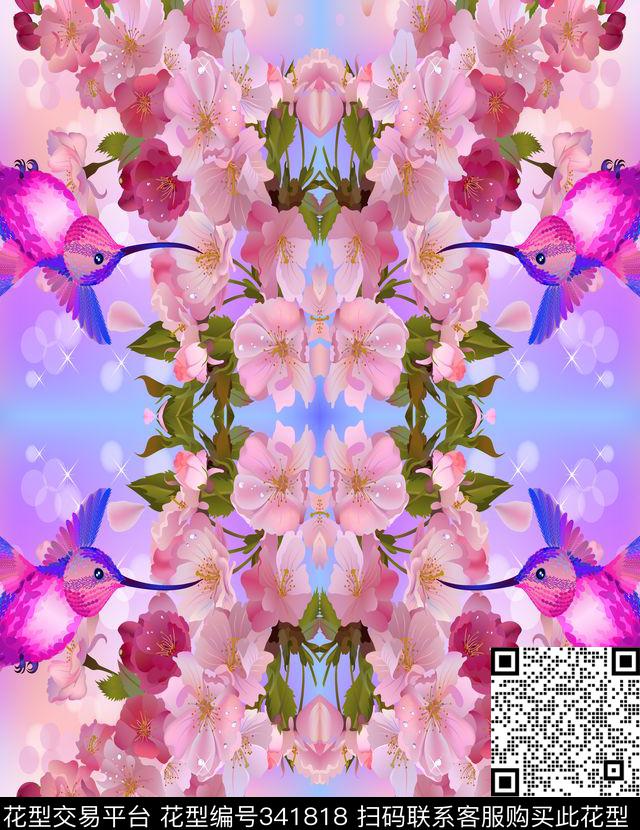 花鸟花卉数码印花华亿平台下载（图片编号: 341818） - 瓦栏（Walan）