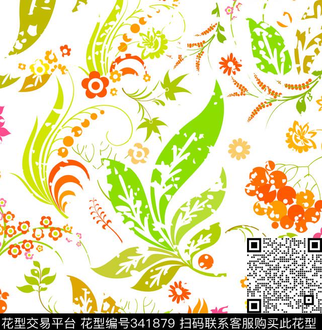 花卉传统印花华亿平台下载（图片编号: 341879） - 瓦栏（Walan）
