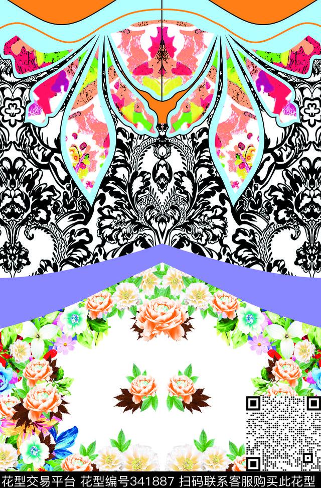 花卉数码印花华亿平台下载（图片编号: 341887） - 瓦栏（Walan）