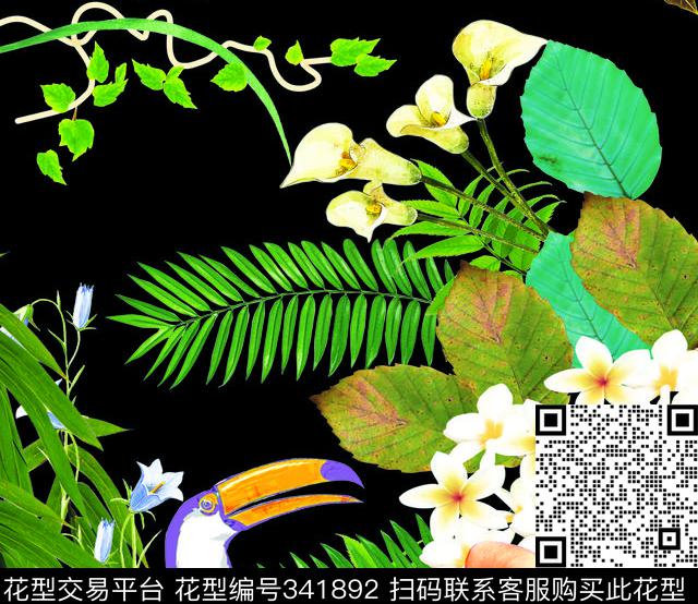 花卉数码印花华亿平台下载（图片编号: 341892） - 瓦栏（Walan）